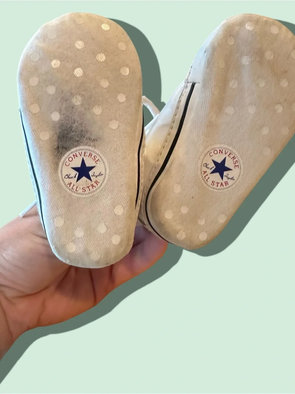 Converse White Baby High-Top Sneakers Size 2